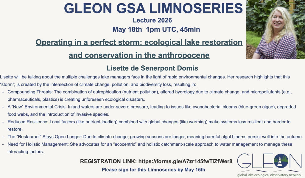 Image: Limnoseres Lecture flyer May 2026.