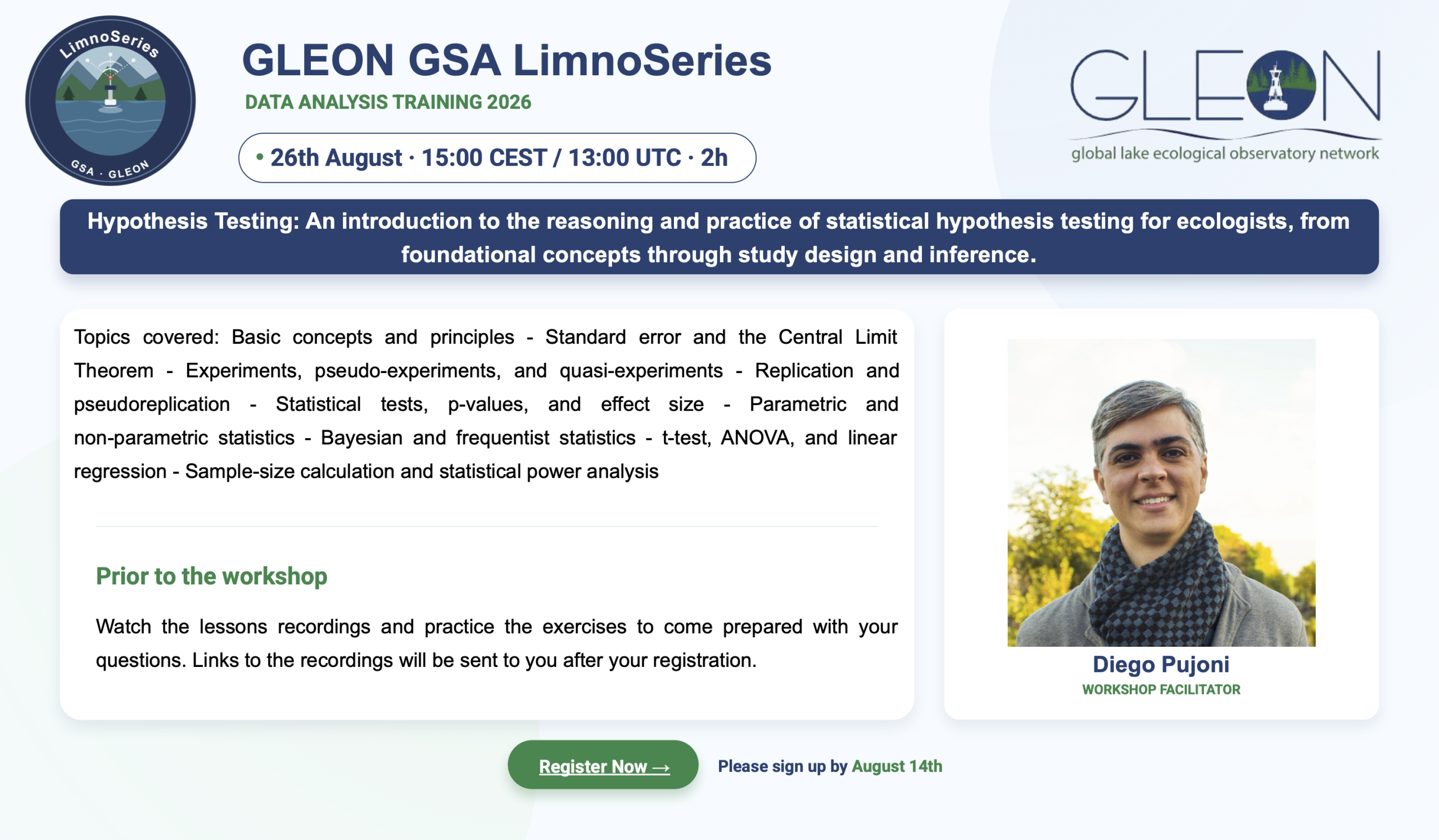 Image: GLEON Limnoseries Data Analysis flyer.