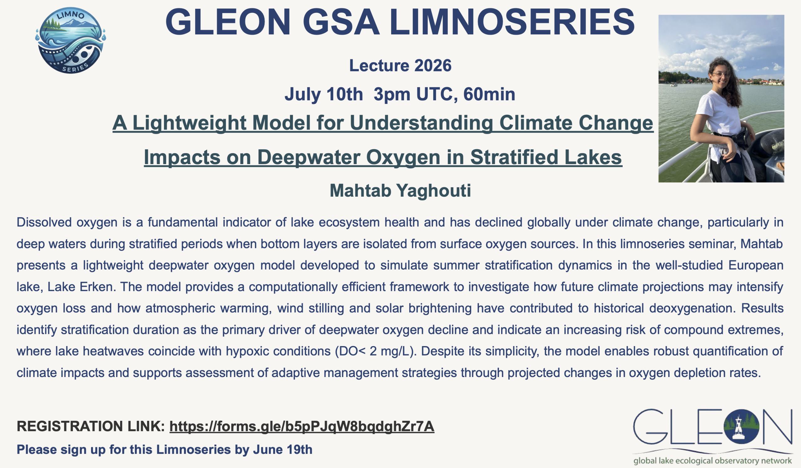 Image: GSA Limnoseries July 2026 Flyer.