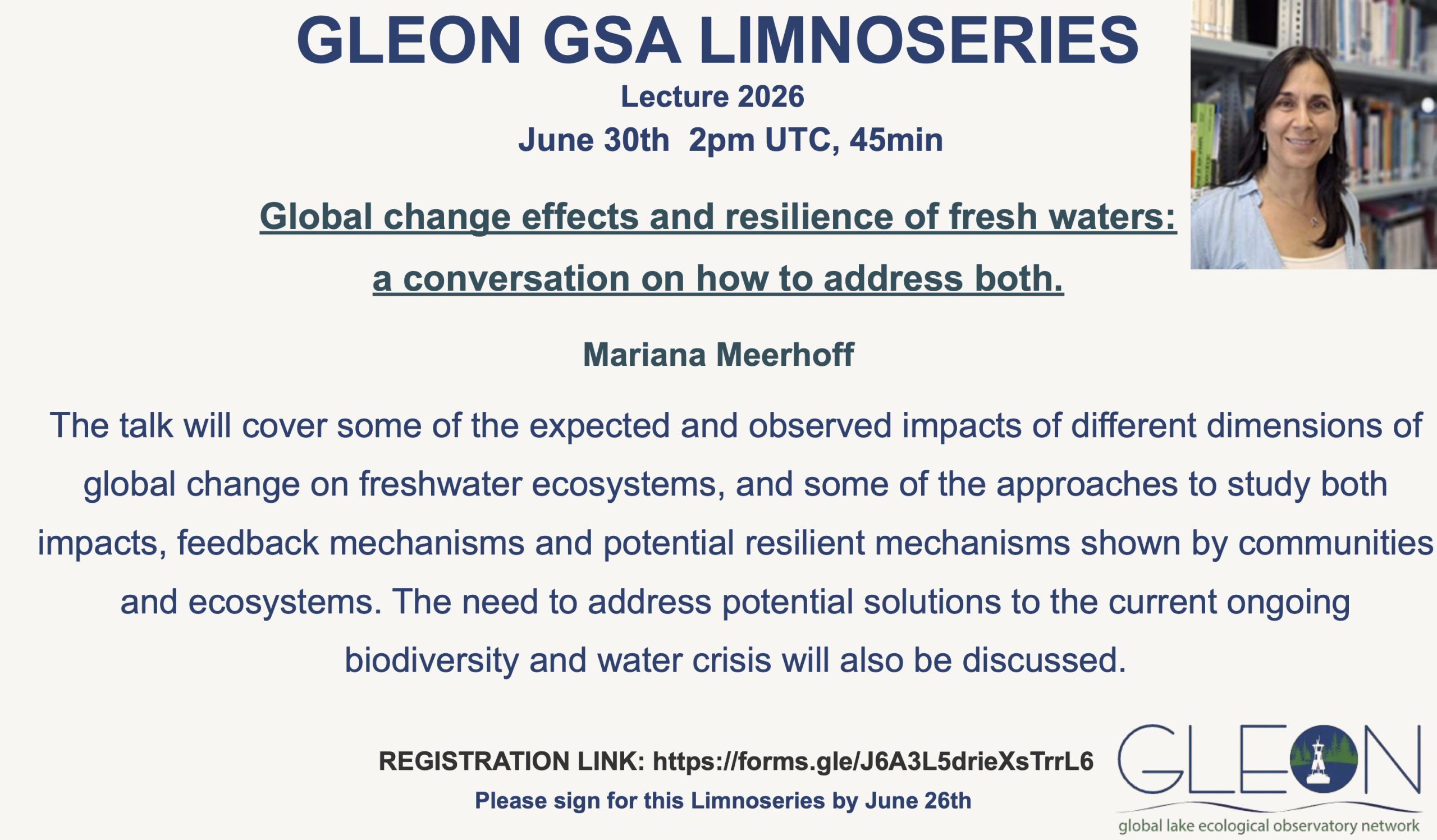 Image: GSA Limnoseries June 2026 Flyer.